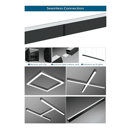 كشاف مسطرة قابلة للتوصيل معلقة او لطش مقاس 60 سم غطاء اسود 24 واط