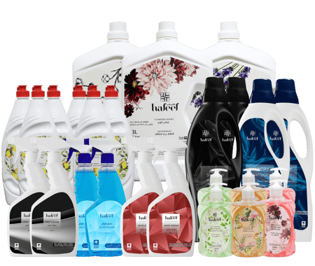 باقة هفيف للتنظيف اليومية 25 عبوة منظفات منزلية كاملة