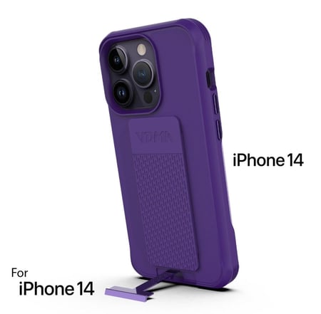 كفر ايفون 14 برو ماكس لون بنفسجي مع ستاند مخفي مع مسكة و ماجسيف