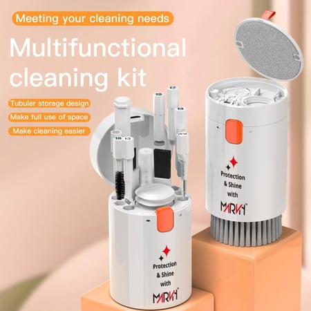 مجموعة تنظيف متعددة الاستخدامات بتصميم أنبوبي مبتكر تتضمن أدوات تنظيف