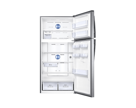 ثلاجة سامسونج ١٦.٢ قدم مكعب، فريزر ٥.٧ قدم مكعب، عاكس رقمي، فولاذ EZ Clean