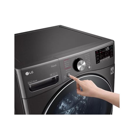غسالة LG، فتحة أمامية، أوتوماتيك، تنشيف 100%، فضي، 13 كجم - موديل WS1308XMT