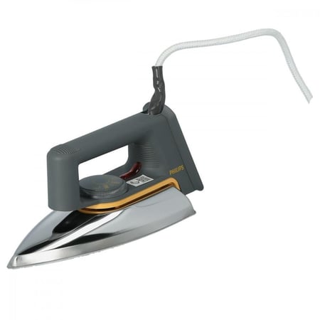 مكواة فيليبس كلاسيك جافة، قاعدة ألمنيوم، اللون أسود/فضي - موديل HD1172/27