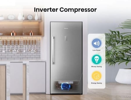 فريزر هايسنس رأسي 21 قدم باب واحد ستيل