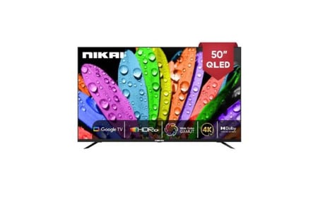 تلفزيون نيكاي كيوليد 50 بوصة سمارت، 4 كيه، جوجل تي في - NPROG50QLED