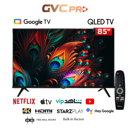 شاشة جي في سي برو، 85 بوصة، QLED، دقة 4K، نظام Google TV، موديل GVC-85GOG904