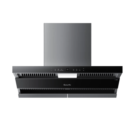 شفاط كتشن نت، مودرن، أسود، يعمل باللمس وحركة اليد، قوة شفط عالية 1380 واط