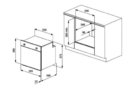 فرن كهربائي كتشن نت، 60 سم، 12 وظيفة، بتحكم باللمس