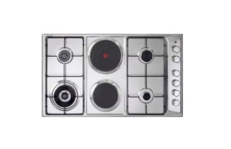 سطح بلت ان إلبا، 4 شعلة غاز + 2 شعلة كهرباء حجري، 90 سم - موديل E90-420XD