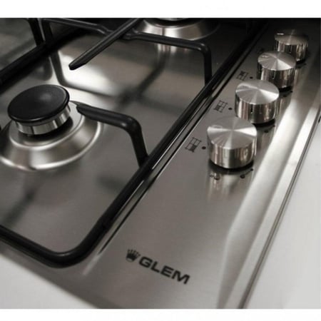 فرن غاز جليم غاز، 86 سم، 4 عيون غاز + 2 كهرباء، تحكم أمامي، بلت إن - موديل P9FVCGI