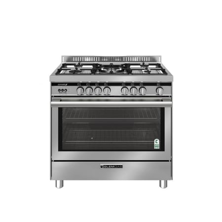 فرن غاز جليم جاز، 60*100 سم، 5 عيون، ستيل، متعدد الوظائف، أمان تام، مع مروحة، إيطالي - موديل ST167GIFSMF