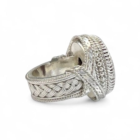 خاتم عقيق يمني كبدي صياغه نجرانية سلك يدوي