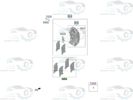 58101T1A00 فحمات فرامل امامي جنسس G80 اصلي