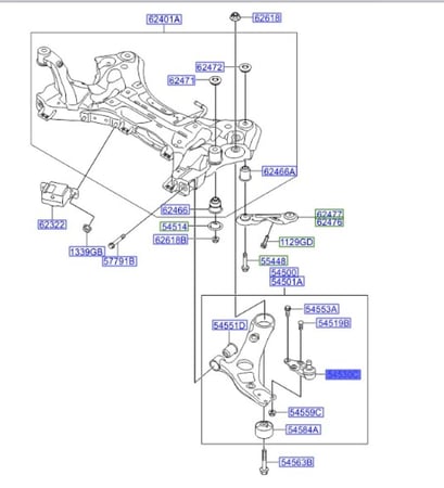 545302T010 جوزة مقص سوناتا 2012+ سيرنتو 2016 اصلي