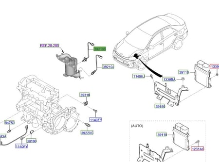 3921003720 حساس شكمان فوق بيجاس2018-2022 اصلي