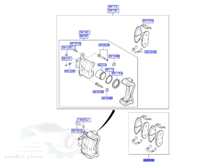 58101J9A05 فحمات فرامل امامي كونا اصلي