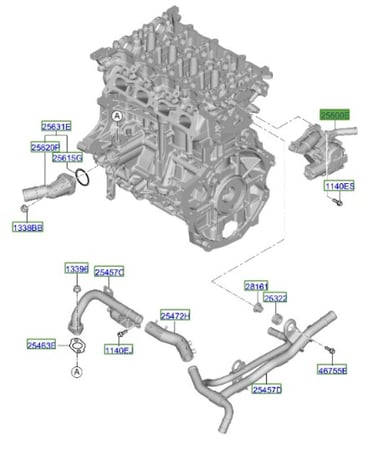 256002M052 قاعده كوع ماء كريتاء 2021+ سونيت اصلي+النترا 2022 مع البلف اصلي