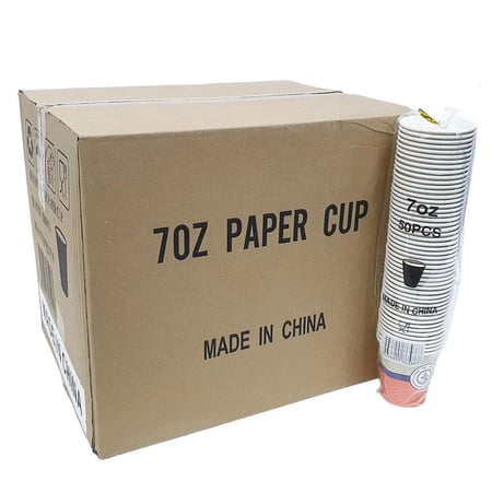 كرتون كاسات ورق كبير مقاس (7 ONZ)  50* 20 كوب