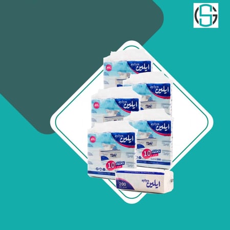 شدة مناديل ايلين 5*10 200 منديل مفرد
