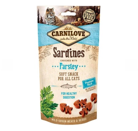 كارنيلوف مكافأة للقطط شبه رطبة بالسردين والبقدونس 50ج