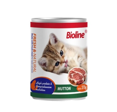 بيولاين طعام رطب لحم غنم 375 غ