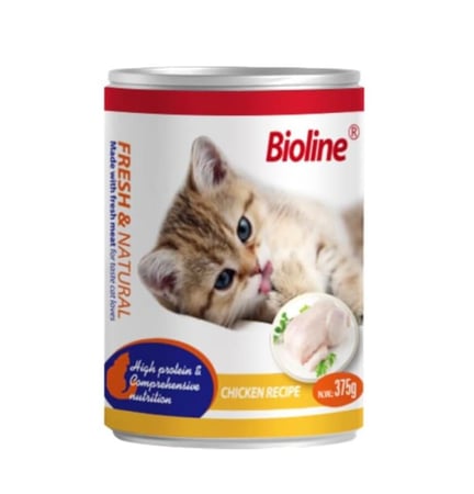 بيولاين طعام رطب دجاج  375 غ