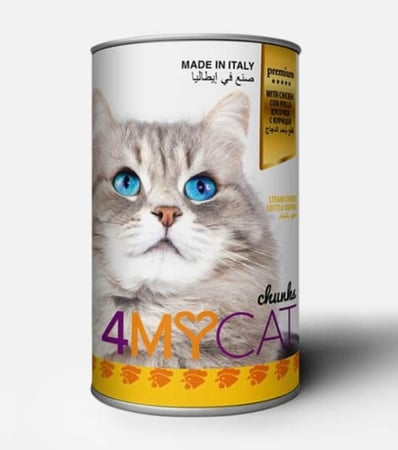 طعام رطب 4MY CAT بالدجاج حجم 415 جرام