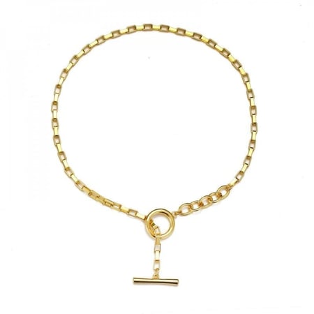 سلسال سلسلة بقفل دائري لون ذهبي