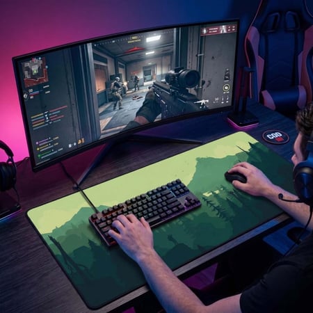 Green Horizon Mouse Pad