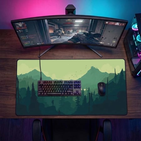 Green Horizon Mouse Pad