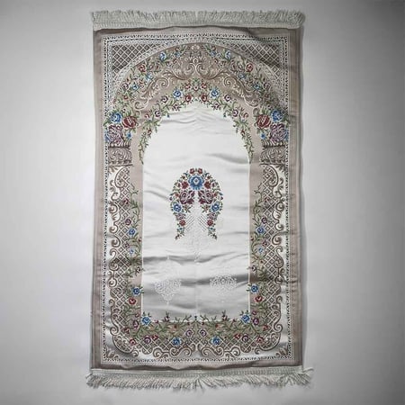 سكينة – سجادة صلاة مبطنة فاخرة باللون الرمادي