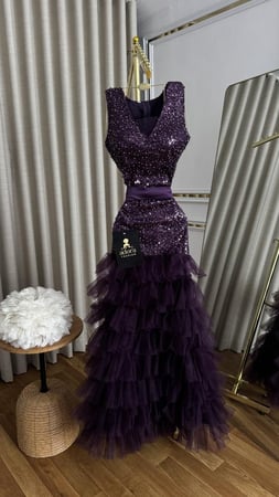 فستان سهره توتي مكشكش