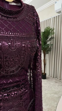 فستان سهرة تطريز كامل