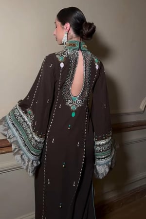 فستان سهرة تطريز يدوي