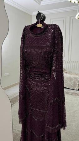 فستان سهرة تطريز كامل
