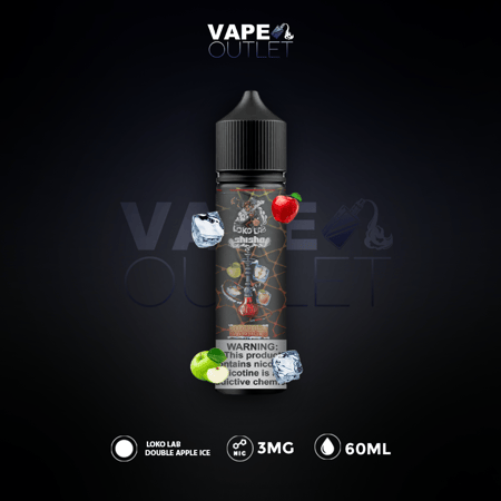 نكهة لوكو لاب شيشة تفاحتين سوبر ايس 3 نيكوتين 60ملي