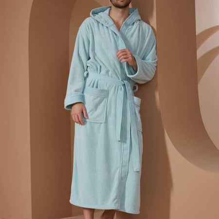 روب مودرن بقبعة - تركواز