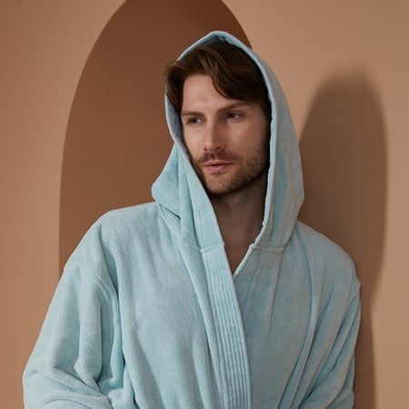 روب مودرن بقبعة - تركواز