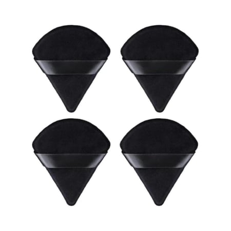 اسفنجة مكياج ناعمة منفوشة مثلثة وقابلة للغسل مع حزام لوضع البودرة السائبة ومستحضرات التجميل وكريم الاساس السائل والبودرة الجافة (عبوة من 4 قطع)