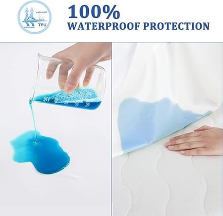 واقي مرتبة ممتاز مقاوم للماء - غطاء محبوك ناعم ومسامي - غطاء خلفي من مادة TPU مقاوم للماء