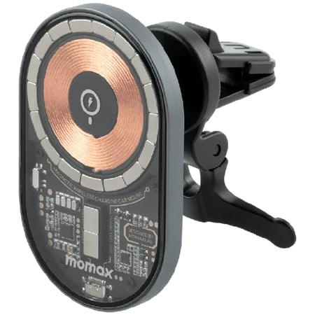 شاحن سيارة موماكس لاسلكي بقوة 15 واط - رمادي