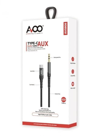 افو | كيبل أوكس AUX من 3.5 مم إلى منفذ تايب سي