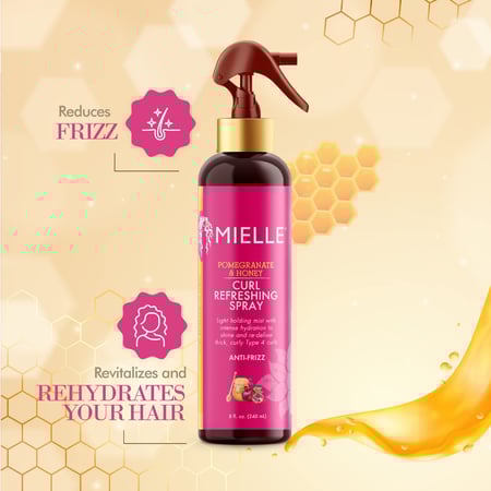 بخاخ ميلي المنعش لتغذية الشعر المجعد بالرمان والعسل