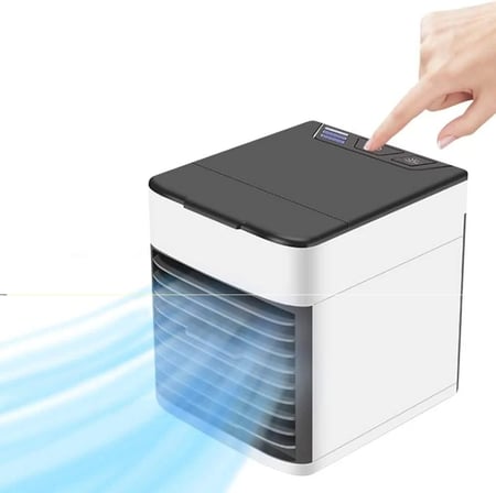 عرض خاص 1+1 مجانا مكيف متنقل صغير يبرد ويرطب وينقي الهواء من الغبار بـ3 درجات دفع هواء