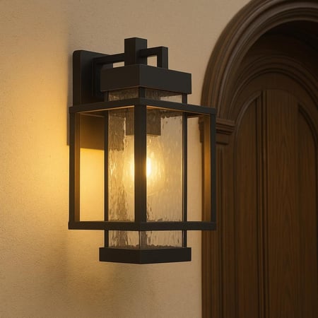 فانوس جداري خارجي عصري بزجاج مطروق | Urban Glow | توهج حضري