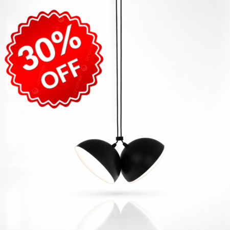 علاقي نصف كروي LED مجوز – أسود | Twin Dome | توين دوم