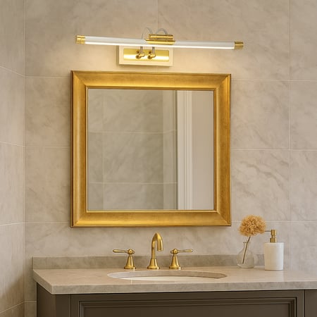 إضاءة مرايا جدارية – لمسة فضية وذهبية، تصميم فاخر