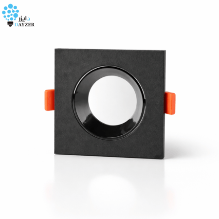 اطار سبوت مربع مانع للتوهج ألمنيوم | اسود كامل  7سم