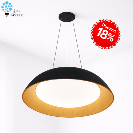 علاقي دائري أسود – اسود خشبي - ثلاثة اضاءات