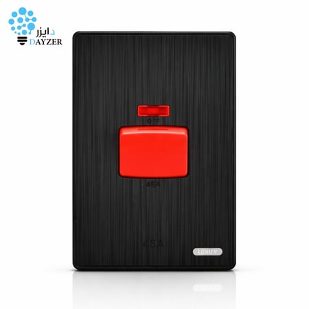 مفتاح مكيف 14×7 – أسود LUXIFY | تحكم آمن بمكيفات 45 أمبير بتصميم عصري فاخر